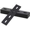 SINJEUN 6 Piastra di Giunzione Piana, Staffe Piatte Lamiera Forata, Piastra di Fissaggio, Staffe Perforate Connettore, Lastrina di Giunzione Piatta, 155 x 38 x 4 mm, nero