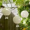 Lights4fun Set di 3 Lanterne Cinesi 30cm con LED Bianco Caldo ad Energia Solare per Giardino ed Esterni