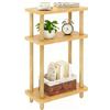 IBUYKE Tavolino stretto, tavolino a 3 ripiani con ripiano portaoggetti nero, tavolino piccolo e sottile, 40 x 18 x 62,5 cm, comodino sottile per soggiorno, camera da letto, ufficio, montaggio