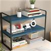 AUSHOPLAH Scaffale da scrivania in legno E01 (nero + blu)