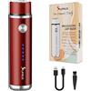 SUPRUS Rasoio elettrico ricaricabile USB per viso, barba, baffi, braccia, gambe, ascelle, bikini, display a batteria a LED, senza fili (rosso)