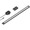 ledscom.de Luce intelligente LED sottopensile SIRIS nero opaco con alimentatore e controller WLAN, piatto, smart home, abilitato Alexa, 50 cm, 531lm, bianco caldo