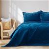 RESTILO AmeliaHome Copriletto 260 x 280 cm Blu Trapuntato Velluto Laila