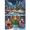 KiKiHong 2 Pz Pittura Diamante Natale,5D Diamond Painting Natale Fai da Te Decorazione Murale Soggiorno Camera da Letto Decorazione Natalizia (30 x 40cm)