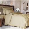 CGK Unlimited Set copripiumino Beige 3 pezzi 240x220 cm - Morbido in microfibra poliestere, elegante e resistente con 2 federe 80x80 cm lavabile in lavatrice, con chiusura a cerniera e lacci.