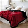 Bedding Aid Coperta in pile Sherpa, reversibile, impermeabile e a prova di perdite, comfort senza disordine per notti umide e momenti intimi (velluto rosso/nero ossidiana, Queen 229x229cm)