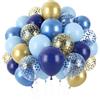 UDRKFOPK Palloncini Blu Oro, 60 pezzi 30 cm Palloncini Blu Compleanno, in lattice metallico blu oro palloncini a elio per matrimonio, anniversario, decorazioni per feste