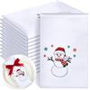Panelee 12 Pezzi 43 x 43 cm Tovaglioli di Stoffa Natalizi Morbidi e Confortevoli Tovaglioli da Tavola Riutilizzabili Lavabili in Raso Decorazioni per Casa Ristoranti Feste Natale(Pupazzo di Neve)