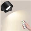 MAMIELIZ LED Lampada da Parete Interno 3 Colore Luce Senza Fili 10 Livelli di Luminosità Abat Jour da muro Applique da Parete con Telecomando Faretti da Parete Ruotare di 360° Magnetica Lampada da Comodino