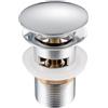 Forhome Piletta lavabo bagno avec troppopieno, Piletta Universale tappo lavandino bagno, Piletta Click Clack con Troppopieno, guarnizioni per tutti i tipi di lavabi, tappo a scatto scarico