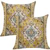 Avalune Federe Cuscini Divano Bohémien 40 x 40 Giallo Autunnale Boho Mandala Velluto Copricuscino Moderne Retrò Fodere Cuscino per la Decorazione Domestica Soggiorno Camera da Letto, Set di 2