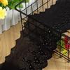 Duories Nastro di pizzo da 3,7 metri, largo 11 cm, in cotone, ideale per ricami, decorazioni vintage, fai da te, cucito, matrimoni, artigianato, decorazioni, colore nero