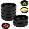 VIQIHEOE Ciotole Rotonde per Salsa di Soia, 6 pezzi Piatti in Ceramica per Salsa di Soia, 9 x 9 x 2,4 cm Piccole Ciotole in Ceramica, Ciotole per Dip, per Snack, Dessert, Salse e Condimenti(Nero)