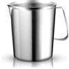 Zinueen Misurino in Acciaio Inox, 1 l, 304, Misurino in Acciaio inox, 1 Litro con Manico, Misura Litri e Scale (ML/OZ), Lavabile in Lavastoviglie, per Cucina, Latte e Cottura