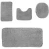 Heavyoff Set Tappetini Da Bagno 4 Pezzi, Tappetino WC Antiscivolo Per Bagno, Grigio