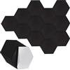 Luxvara 12 Pezzi Pannelli Fonoassorbenti Esagonali Autoadesivi, Studio, Gaming, Ufficio, Recording, Pannello Fonoassorbente Decorativi per Pareti, Porta, Soffitto, 30 x 26 x 1 cm (Nero)