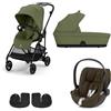 Cybex - Trio Melio Carbon Con Seggiolino Auto Cloud Z Isize Plus Melio Carbon Khaki Green