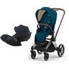 Cybex - Duo Priam Con Seggiolino Auto Cloud G Isize Mountain Blue Con Telaio Chrome Black