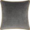 furn. Cuscino riempito di poliestere Meridian - Cuscino decorativo in velluto di lusso con bordo a contrasto (Carbone/Muschio - 45x45cm)