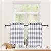 Simple Deluxe Buffalo - Tende da cucina a quadri a quadretti, corte a quadretti, per bar, bagno, cucina, 66 x 61 cm, colore: bianco e grigio