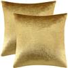 GIGIZAZA - Federe decorative per cuscini in velluto dorato, 45 x 45 cm, per divano, letto, confezione da 2 federe morbide per cuscini