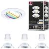 Paulmann 92466 Lampada LED da incasso Base Smart Home Zigbee orientabile rotonda 230V 3x4,9W 3x420lm dimmerabile 90mm bianco metallo RGBW+