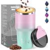 HoneyHolly Termos Caffè 600 ML, Tazza termica Riutilizzabili Prova di Perdite, Bicchiere Termico, Acciaio Inox 304, Travel Mug per Caffè Caldo e Freddo, Latte e Tè