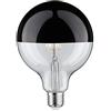 Paulmann 28680 Lampadina LED filamento G125 6,5 Watt lampadina testina a specchio nero cromo 2700 K bianco caldo dimmerabile E27