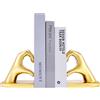 Xmeden Fermalibri a forma di cuore moderno per mensole, fermalibri antiscivolo, in resina resistente, supporto decorativo 26 x 9 x 14 cm, oro