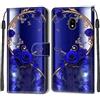 Mo-Beauty Cover per Samsung Galaxy J330/J3 2017, Cover Samsung J330/J3 2017 a Libro, Custodia in Pelle con Magnetica Portafoglio Custodia Silicone TPU,Funzione Supporto Slot Schede (Farfalla 1)