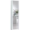 DEODATO Armadio multiservizio 50x182x31 cm bianco con anta specchiata e cornice bianca