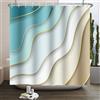 Kzzfqxb Tende da doccia 180x200cm con ganci in plastica, motivo arte moderna semplice onda blu dell'oceano spiaggia di sabbia dorata, impermeabile occlusa per vasca, tessuto in poliestere per bagno