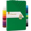Lavea® Lenzuolo con Angoli Lettino Bimbo 60x140 cm - 100% Cotone Morbido e Traspirante - per Materassi alti fino a 15 cm - con Elastico in Jersey - Verde bosco