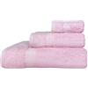Vionara Home Set Asciugamani 3 Pezzi (Viso + Ospite + Telo) in Spugna 560gr, 100% Cotone, Asciugamani per Bagno, Palestra, Hotel e Spa, Morbidi e Assorbenti, Tris Bagno (Rosa)