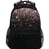 NUYFVG Zaini con glitter nero oro rosa per ragazze adolescenti donne scuola librerie zaino per bambini studenti, Glitter nero., Taglia unica