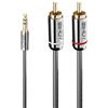 LINDY 35337 - Cavo audio da jack da 3,5 mm a fono Cromo Line, 10 m, colore: Antracite