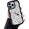 ZTOFERA Custodia per iPhone 12 Pro Max da 6,7 pollici, graziosa custodia a forma di onda riccia con motivo a stelle spaziali, trasparente, sottile, antiurto, custodia rigida per iPhone 12 Pro Max,