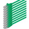 1aTTack.de 86251 10x 0,25m Green Cavo di rete Cat6 Cat 6 Ethernet LAN 1000 Mbit/s RJ45