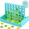 VingaHouse 4 in Linea Gioco in Legno - Quattro Giocattoli - Giochi da Tavolo per Bambini - Giocattoli da Viaggio - Giochi Educativi - Ideale come Regalo per Bambini dai 4 5 6 7 8 Anni [Blu]