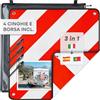 Prowiste Cartello carichi sporgenti - Omologato ECE R70 - Per Italia, Spagna & Portogallo - Alluminio robusto - Montaggio facile con cinghie & borsa (50×50 cm)