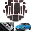 GAFAT 2019-2022 2023 Kona EV Electric Tappetini Antiscivolo in Gomma per Console Centrale, Portabicchieri, Cuciture per Porta, Kona EV Accessori (Solo per EV) [Non per 2024+] (Rosso)