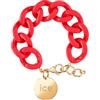 ICE-WATCH - Jewellery - Chain Bracelet - Red Passion - Gold - Bracciale in Maglia Rossa XL da Donna con Medaglia d'Oro (020929)