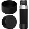 Linkidea Custodia protettiva per bottiglia d'acqua compatibile con Stanley Quick Flip GO da 1020 ml, in silicone, protezione inferiore per bottiglia d'acqua (nero) (confezione da 2)