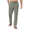 CheChury Pantalone Uomo Lino Estivi Pantaloni Casual Traspirante Leggero Estivo Larghi Pantaloni Leggeri Uomo Pantaloni Spiaggia Vacanza Pantaloni Uomo Eleganti Yoga Pantalone con Coulisse e Tasche