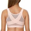 DELIMIRA Donna Reggiseno Senza Ferretto Apertura Frontale Taglie Forti Non Imbottito Rosa Albicocca 3D
