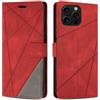 SONWO Cover per iPhone 16 PRO Max, Flip Custodia in PU Pelle, Cover a Libro Portafoglio con Slot per Schede e Supporto Stand per iPhone 16 PRO Max, Rosso