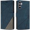 SONWO Cover per Samsung Galaxy S24 Fe, Flip Custodia in PU Pelle, Cover a Libro Portafoglio con Slot per Schede e Supporto Stand per Galaxy S24 Fe, Blu