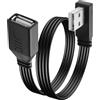 JSADZKJ Cavo USB 2.0 a 90 gradi Cavo piatto corto da maschio a femmina USB A Supporto per ricarica/trasferimento Cavo di prolunga USB 2.0 ad angolo sinistro per laptop,tastiera,stampante-30cm