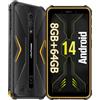 Ulefone Rugged Smartphone Armor X12 Pro con Android 14 Cellulare 8GB+64GB+256GB Espandibile, Telefono Robusto IP68/69K, 5,45 HD+ 4860mAh Dual SIM 4G Offerta, 13MP+8MP, NFC/OTG/GPS/Arancione
