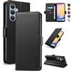 Yunubeyii Cover Libro per Samsung Galaxy A25 5G - [Blocco RFID] Luxury PU Leather Portafoglio Card Holder Magnetic Phone Custodia con Kickstand, Cover Protettiva Antiurto, Nero